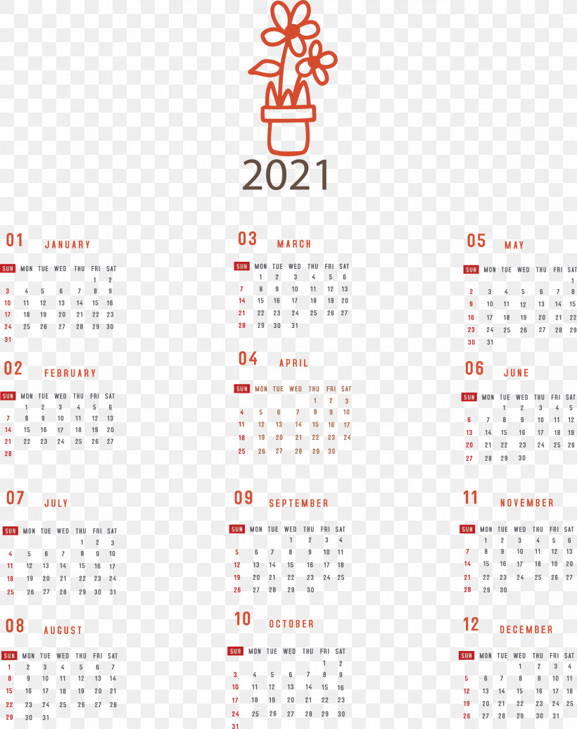 Printable 2021 Yearly Calendar 2021 Yearly Calendar, PNG, 2373x2999px, 2021 Yearly Calendar, Annual Calendar, Calendar System, Calendar Year, July Download Free