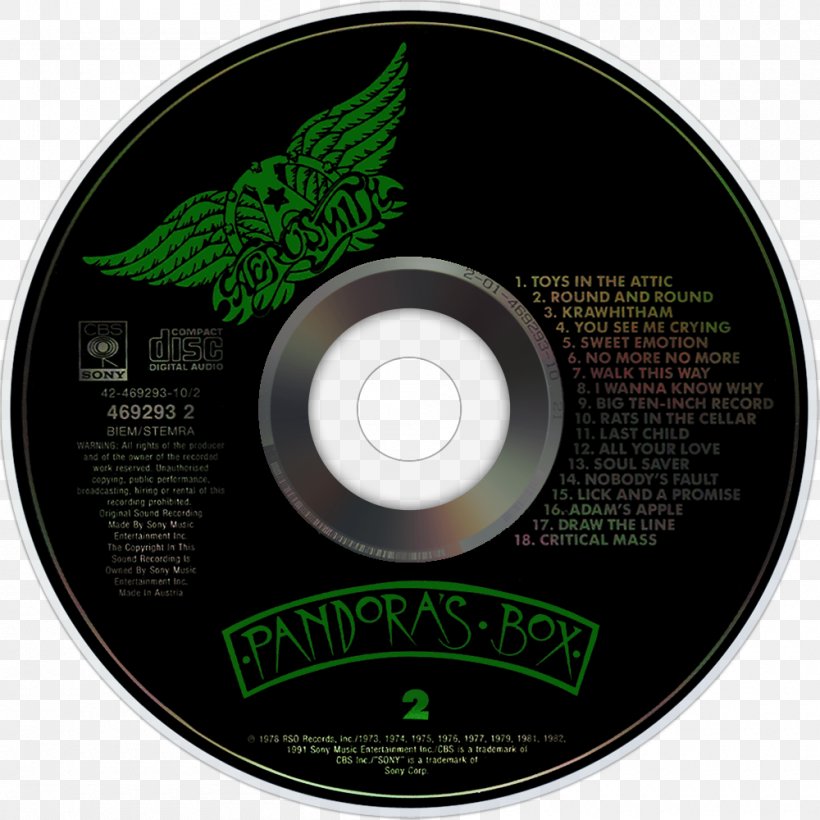 Compact Disc O, Yeah! Ultimate Aerosmith Hits Greatest Hits Pandora's Box, PNG, 1000x1000px, Watercolor, Cartoon, Flower, Frame, Heart Download Free