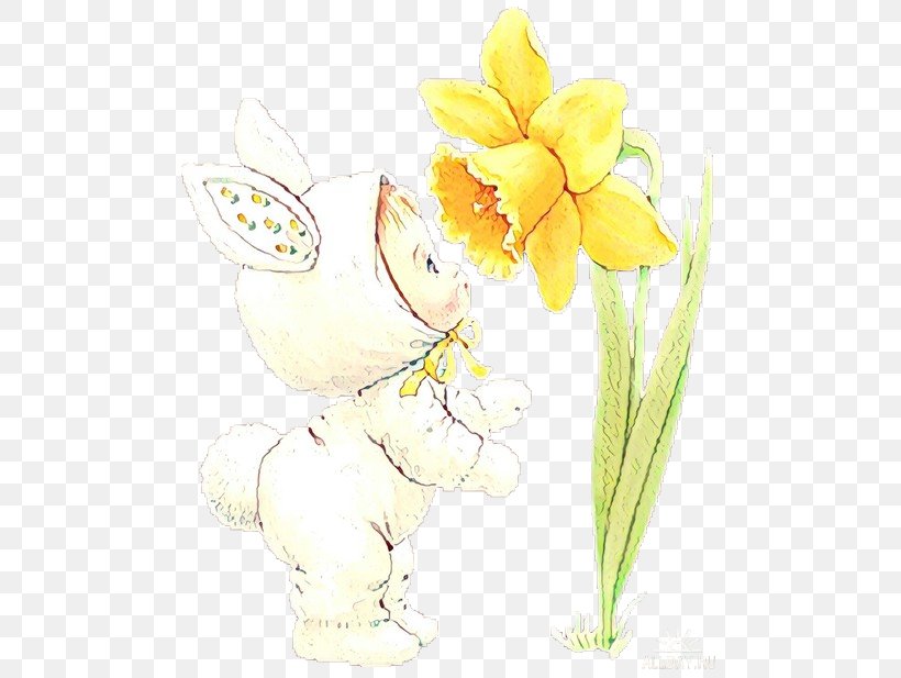 Floral Design Cut Flowers Illustration Easter Bunny, PNG, 500x617px, Floral Design, Cartoon, Cattleya, Cut Flowers, Easter Download Free