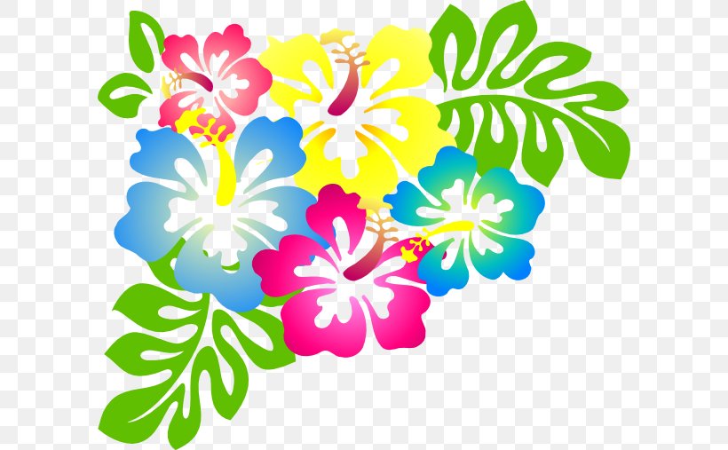 Hawaii Flower Clip Art, PNG, 600x507px, Hawaii, Border Flowers, Cut Flowers, Flora, Floral Design Download Free