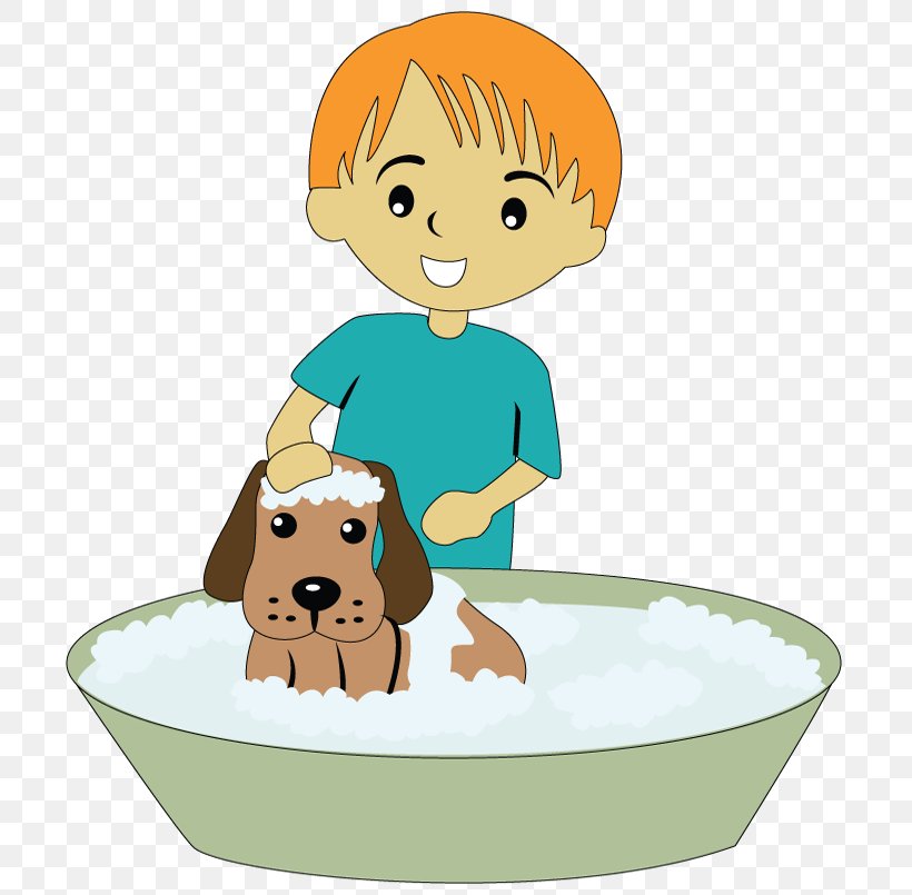 Dog Grooming Puppy Bathing Clip Art, PNG, 800x805px, Dog, Bathing, Bathtub, Boy, Bubble Bath Download Free