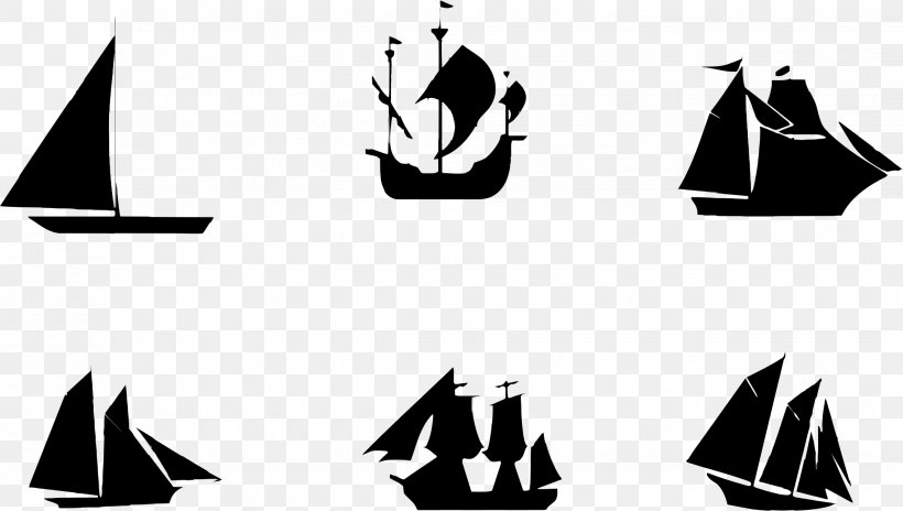 Silhouette Ship Clip Art, PNG, 2268x1284px, Silhouette, Black, Black And White, Boat, Brand Download Free