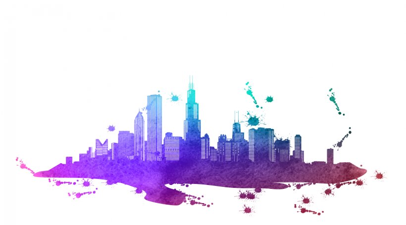 Chicago Seattle Skyline Silhouette, PNG, 1650x916px, Chicago, Art, City, Cityscape, Drawing Download Free