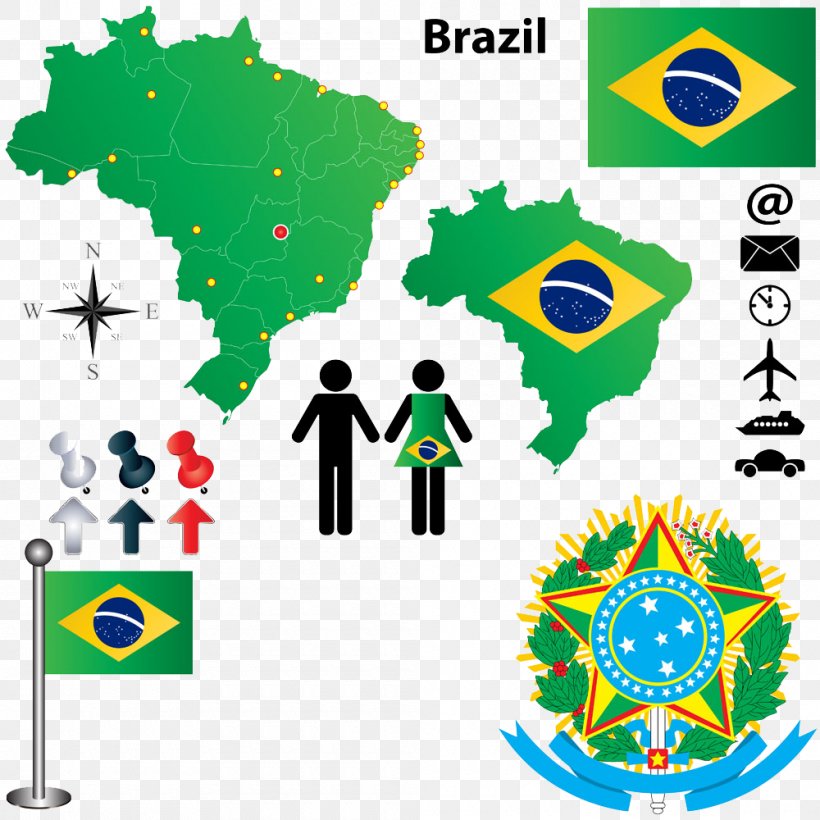 Brazil Map Symbol Clip Art, PNG, 1000x1000px, Brazil, Area, Flag, Map, Photography Download Free