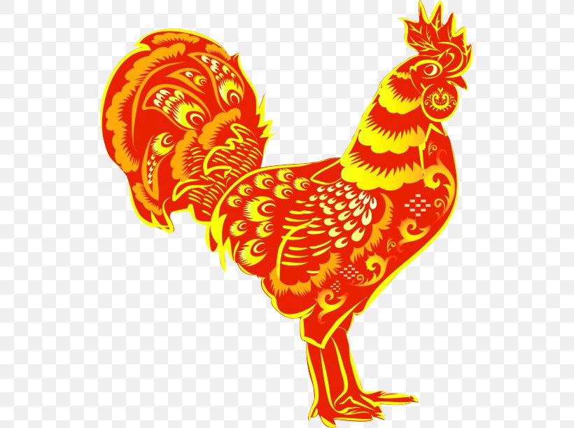 Chicken T-shirt Rooster Chinese New Year Chinese Zodiac, PNG, 533x611px, Chicken, Art, Bainian, Beak, Bird Download Free