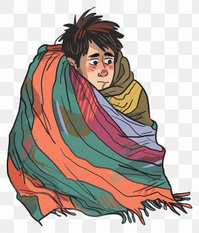 Boy In Blanket - Person Wrapped In Blanket PNG