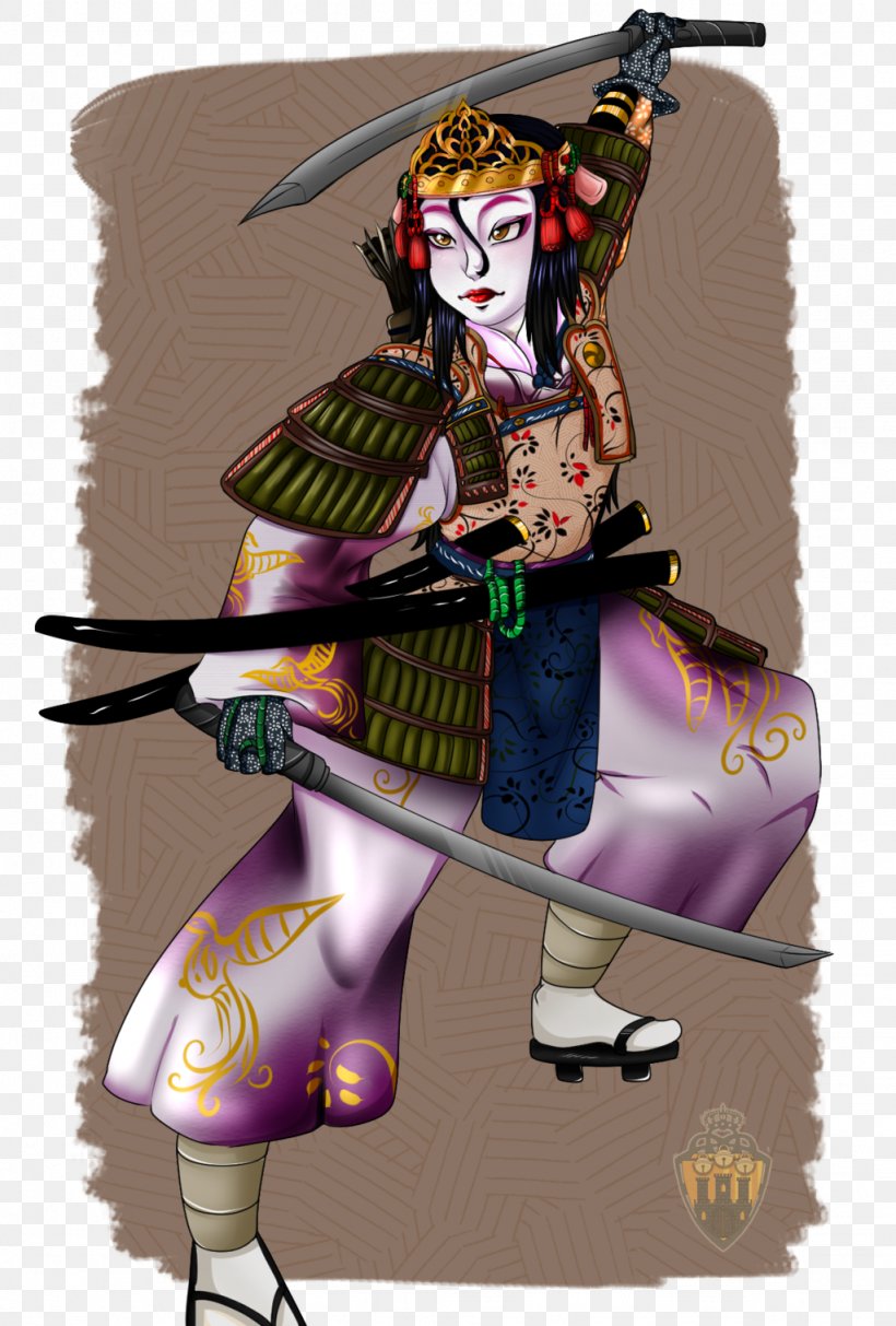 Onna-bugeisha Japan Warrior Samurai Art, PNG, 1024x1516px, Watercolor, Cartoon, Flower, Frame, Heart Download Free