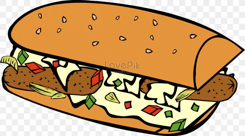 Hamburger Hot Dog French Fries Junk Food Clip Art, PNG, 1200x668px, Hamburger, Artwork, Chicken As Food, Fast Food, Food Download Free