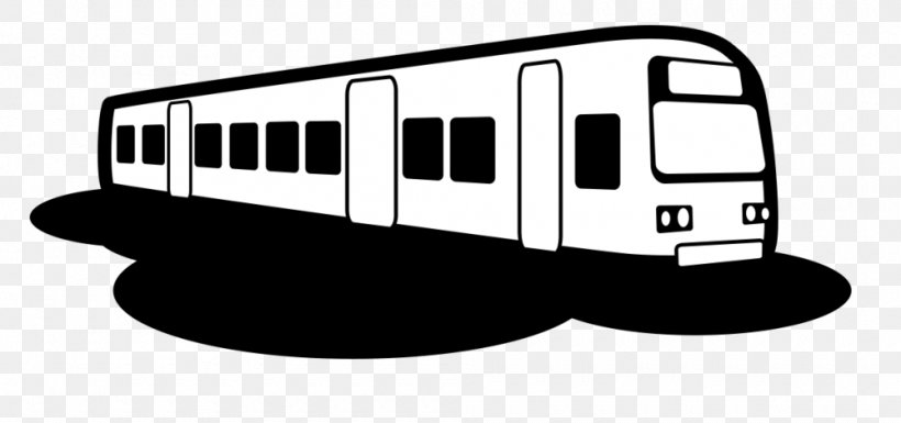 Train Rail Transport Rapid Transit Commuter Rail Clip Art, PNG, 1000x470px, Train, Black And White, Brand, Commuter Rail, Dublin Area Rapid Transit Download Free