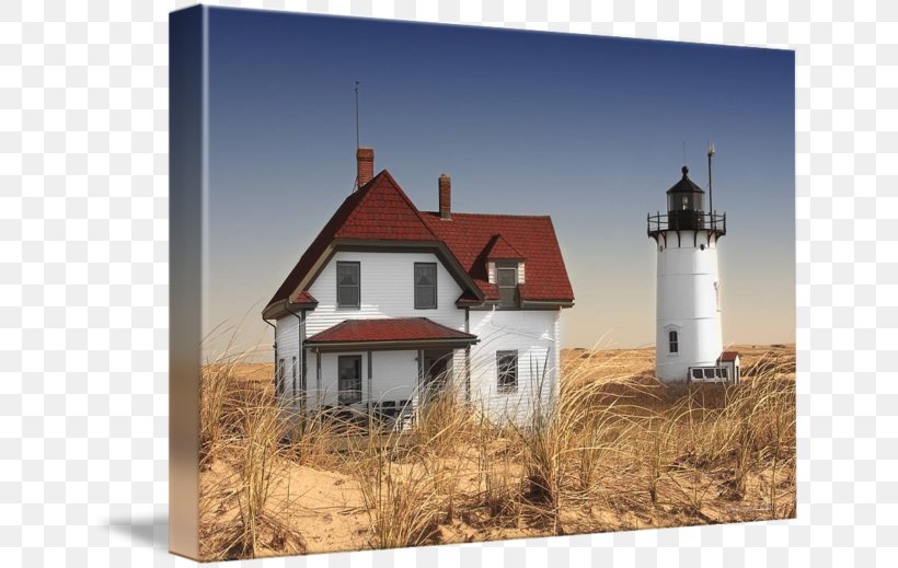 Lighthouse Race Point Light Gallery Wrap Canvas Property, PNG, 650x519px, Lighthouse, Art, Canvas, Cottage, Facade Download Free