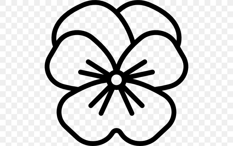 Pansy Flower Drawing Clip Art, PNG, 512x512px, Pansy, Artwork, Black, Black And White, Blossom Download Free