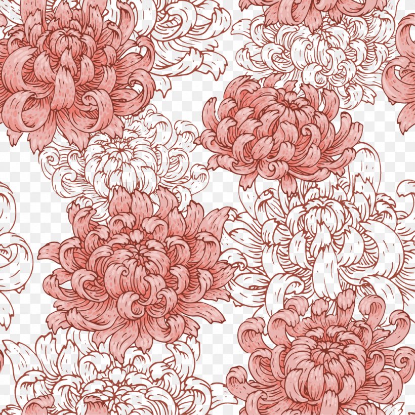 Pink Motif Pattern, PNG, 1042x1042px, Pink, Area, Art, Chrysanthemum, Chrysanths Download Free