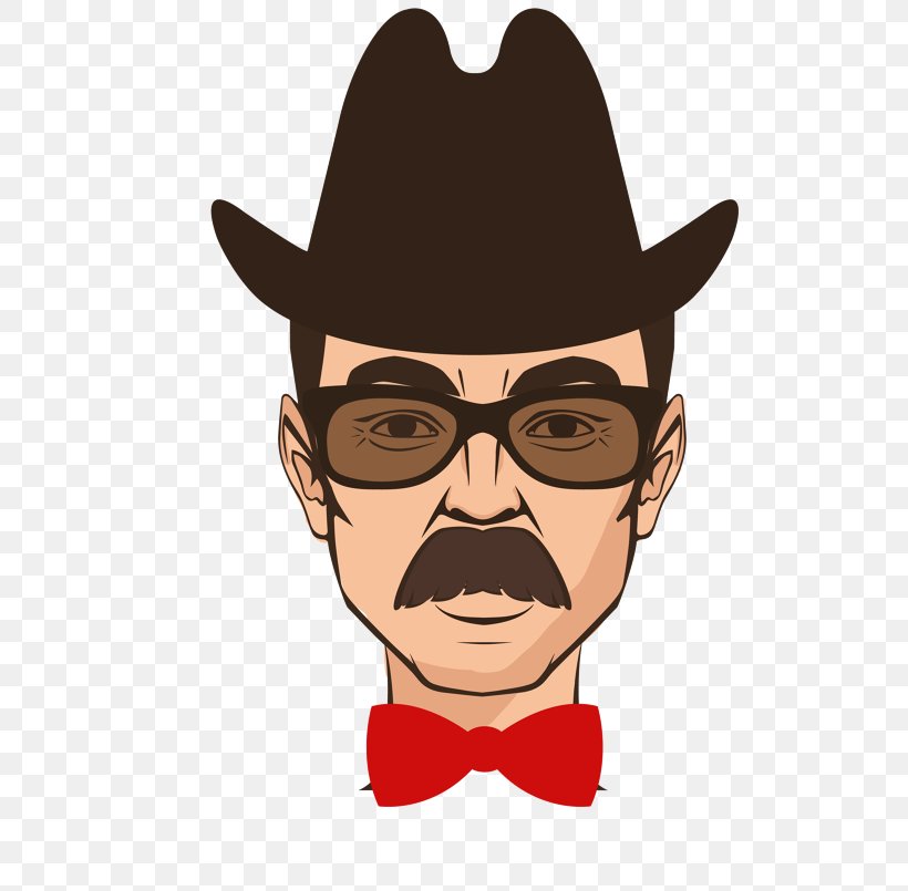 Cowboy Hat Fedora Illustration Moustache, PNG, 805x805px, Cowboy Hat, Cartoon, Character, Cowboy, Eyewear Download Free