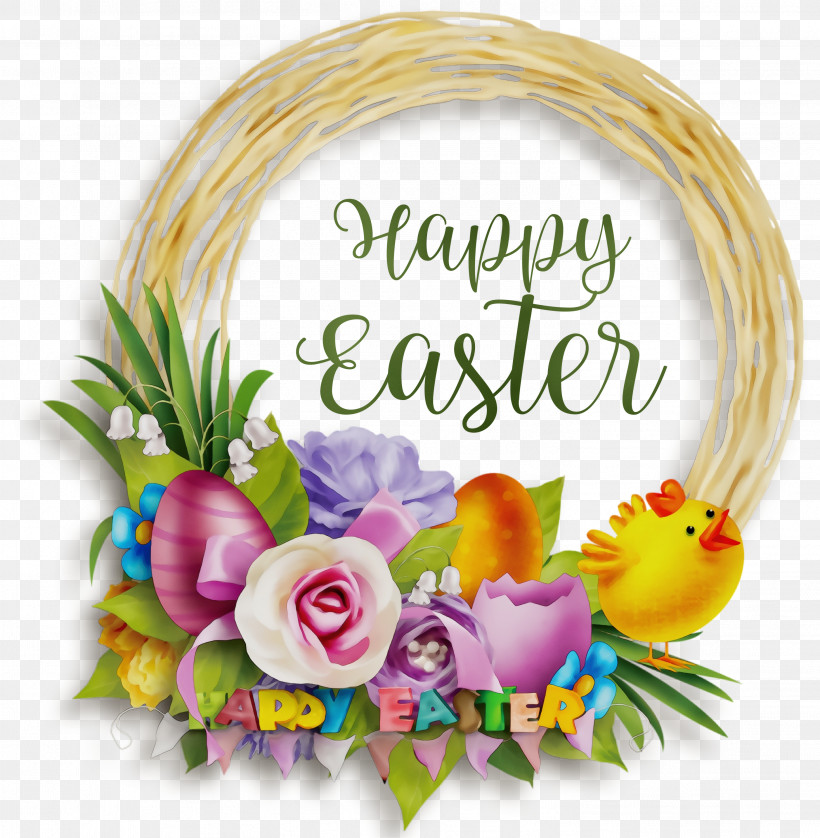 Floral Design, PNG, 2933x3000px, Happy Easter, Carnival, Chicken And Ducklings, Cut Flowers, Easter Basket Download Free