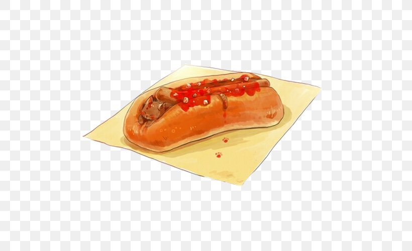 Hot Dog Cuisine Of The United States Cat Illustration, PNG, 500x500px, Hot Dog, American Food, Art, Cat, Cuisine Download Free