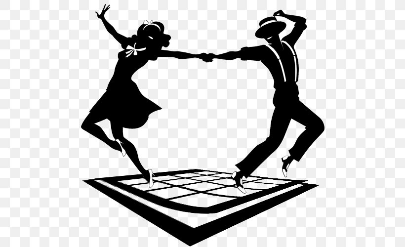 Swing Dance Lindy Hop Silhouette, PNG, 500x500px, Swing, Area, Artwork, Ballroom Dance, Black And White Download Free