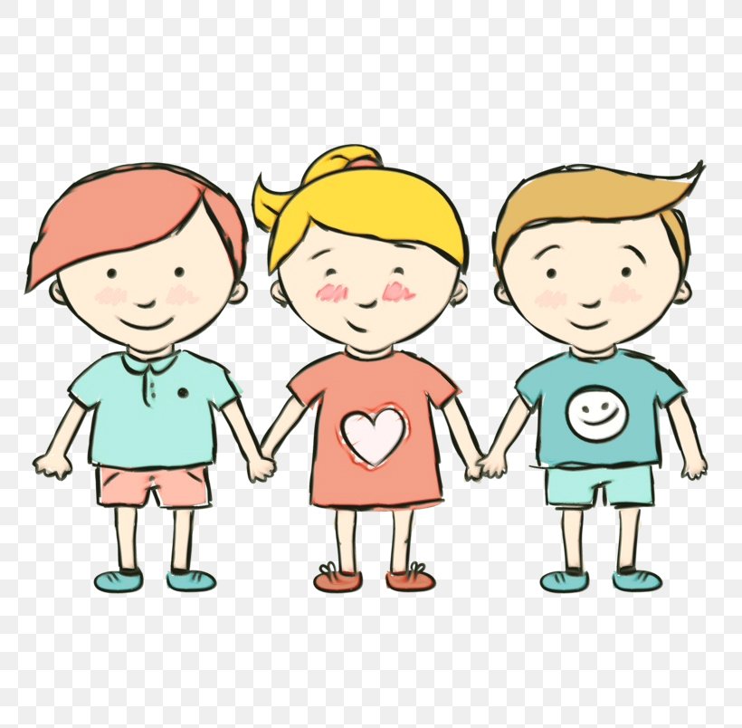 Cartoon People Child Friendship Clip Art, PNG, 804x804px, Watercolor, Cartoon, Child, Friendship, Gesture Download Free