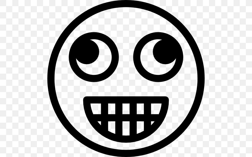 Emoticon Smiley Symbol, PNG, 512x512px, Emoticon, Area, Black And White, Facial Expression, Happiness Download Free