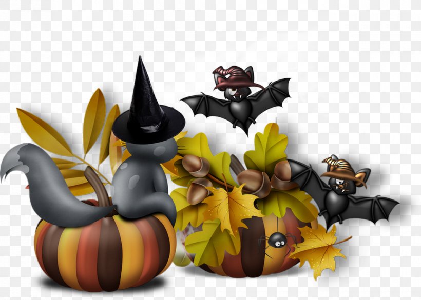 Pumpkin Halloween Clip Art, PNG, 980x700px, Pumpkin, Animal, Bat, Cartoon, Cat Download Free