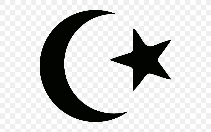 Star And Crescent Symbols Of Islam Star Polygons In Art And Culture Quran, PNG, 512x512px, Star And Crescent, Allah, Artwork, Black, Black And White Download Free
