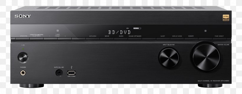 Sony STR-DN1080 AV Receiver Home Theater Systems Dolby Atmos, PNG, 2028x792px, 4k Resolution, 51 Surround Sound, Av Receiver, Audio, Audio Equipment Download Free