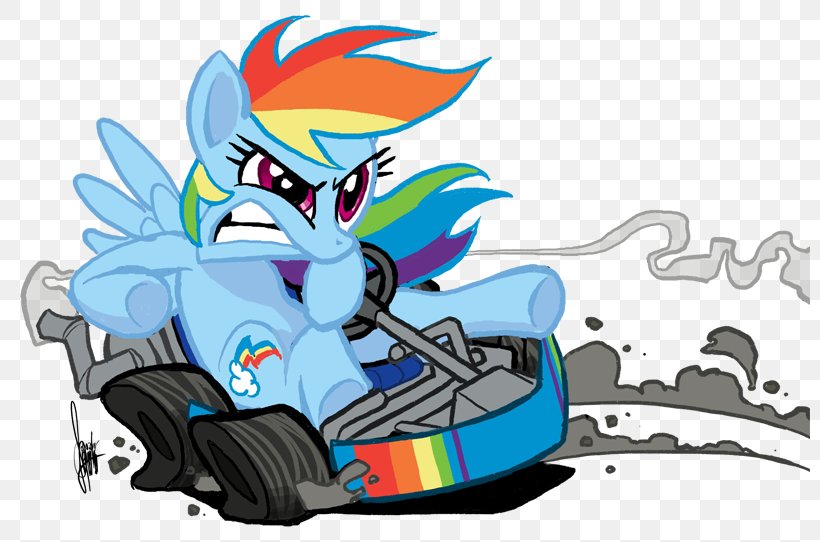 Rainbow Dash Pony Rarity Go-kart Applejack, PNG, 800x542px, Rainbow Dash, Applejack, Art, Cartoon, Cutie Mark Crusaders Download Free