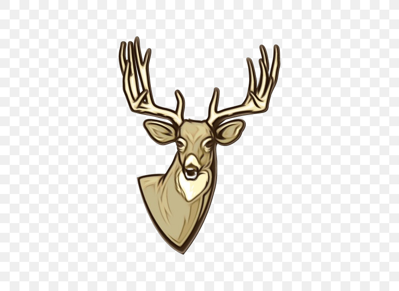 Reindeer, PNG, 600x600px, Watercolor, Adhesive, Antler, Color, Decal Download Free