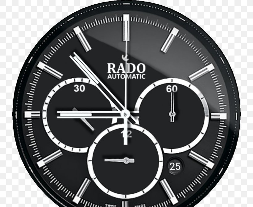 Rado Automatic Watch Chronograph Watch Strap, PNG, 740x671px, Rado, Automatic Watch, Black And White, Bracelet, Brand Download Free