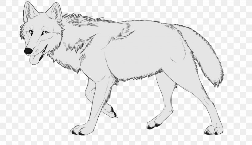 Gray Wolf Line Art Black And White DeviantArt, PNG, 2600x1500px, Gray Wolf, Animal Figure, Art, Artwork, Black And White Download Free