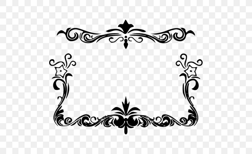 Black And White Floral Design Clip Art, PNG, 500x500px, Black And White, Area, Artwork, Black, Branch Download Free