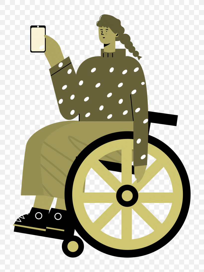 Sitting On Wheelchair Woman Lady, PNG, 1880x2500px, Woman, Behavior, Cartoon, Human, Lady Download Free