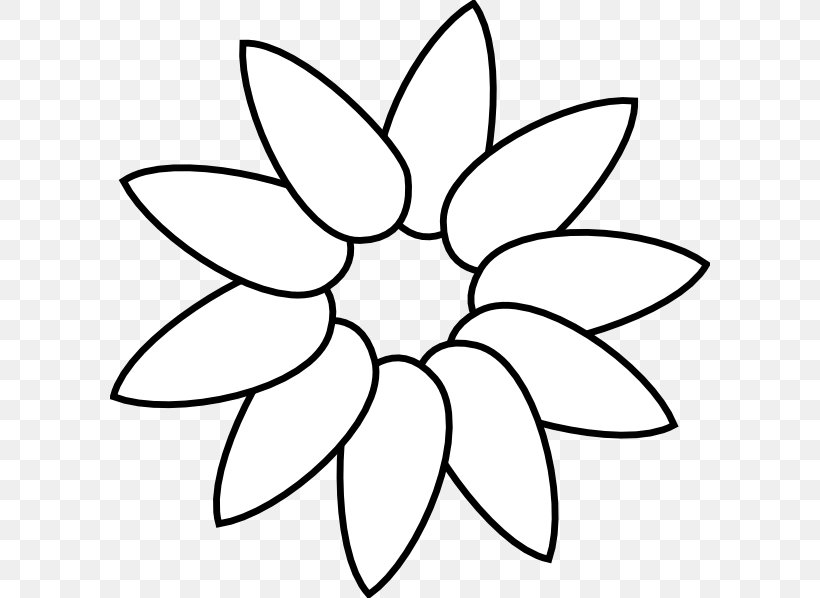 Common Sunflower Petal Drawing Clip Art, PNG, 600x598px, Common Sunflower, Area, Art, Artwork, Black And White Download Free