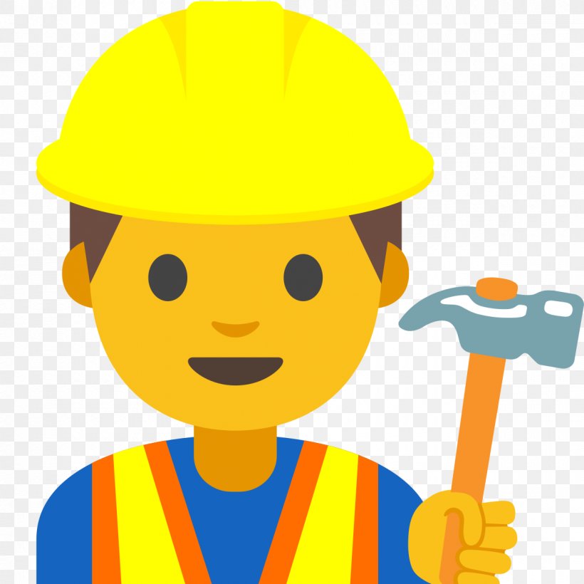 Emoji Laborer Construction Worker Architectural Engineering Meaning, PNG, 1200x1200px, Emoji, Architectural Engineering, Area, Boy, Building Download Free