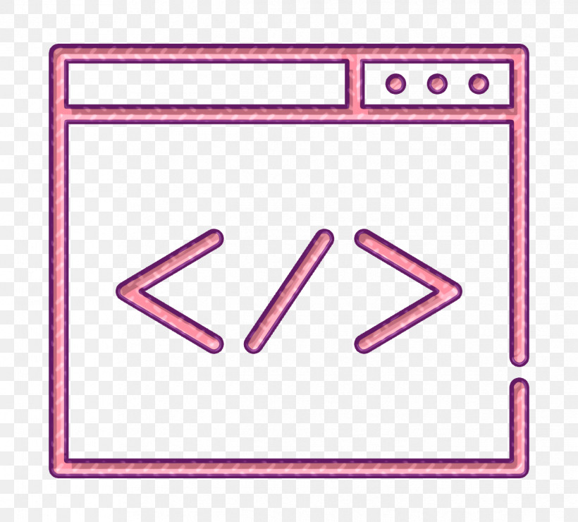 Browser Icon Coding Icon SEO And Online Marketing Elements Icon, PNG, 1244x1124px, Browser Icon, Coding Icon, Line, Pink, Rectangle Download Free