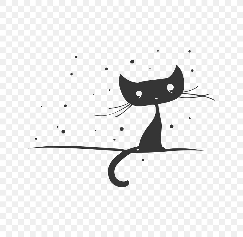 Cat Kitten Cartoon Silhouette Drawing, PNG, 800x800px, Cat, Black, Black And White, Carnivoran, Cartoon Download Free