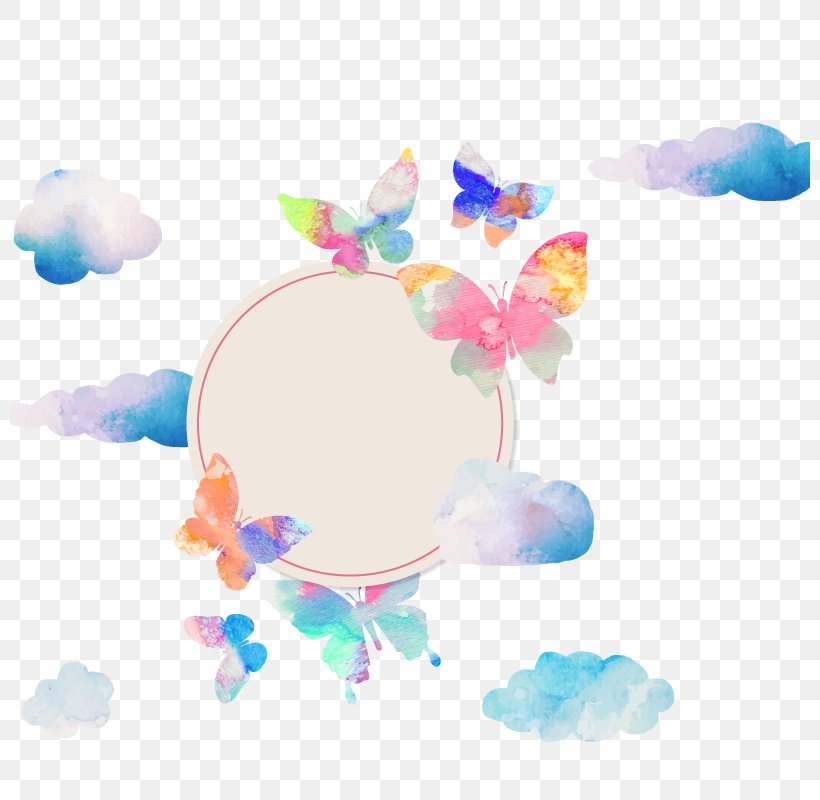 Butterfly Euclidean Vector, PNG, 800x800px, Watercolor Flowers, Baby Toys, Blue, Butterfly, Clip Art Download Free