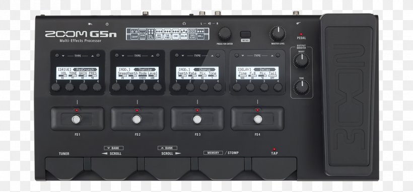 Effects Processors & Pedals Zoom G5n Electric Guitar Zoom Corporation, PNG, 1500x699px, Effects Processors Pedals, Audio, Audio Equipment, Audio Receiver, Digitech Rp55 Download Free