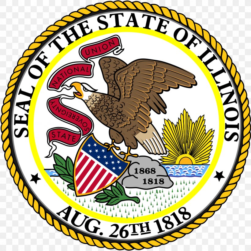 Flag And Seal Of Illinois Alabama Great Seal Of The United States U.S. State, PNG, 1000x1000px, Illinois, Alabama, Area, Artwork, Beak Download Free