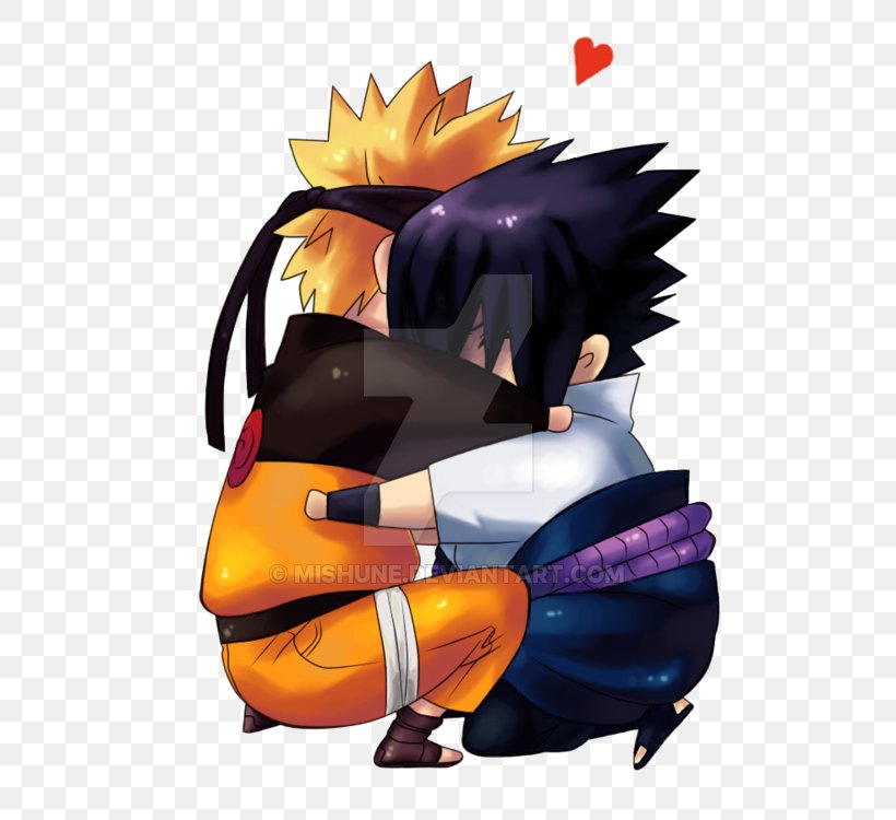Sasuke Uchiha Hug Naruto Uzumaki Fan Art Love, PNG, Watercolor, Cartoon, Flower, Frame, Heart Download