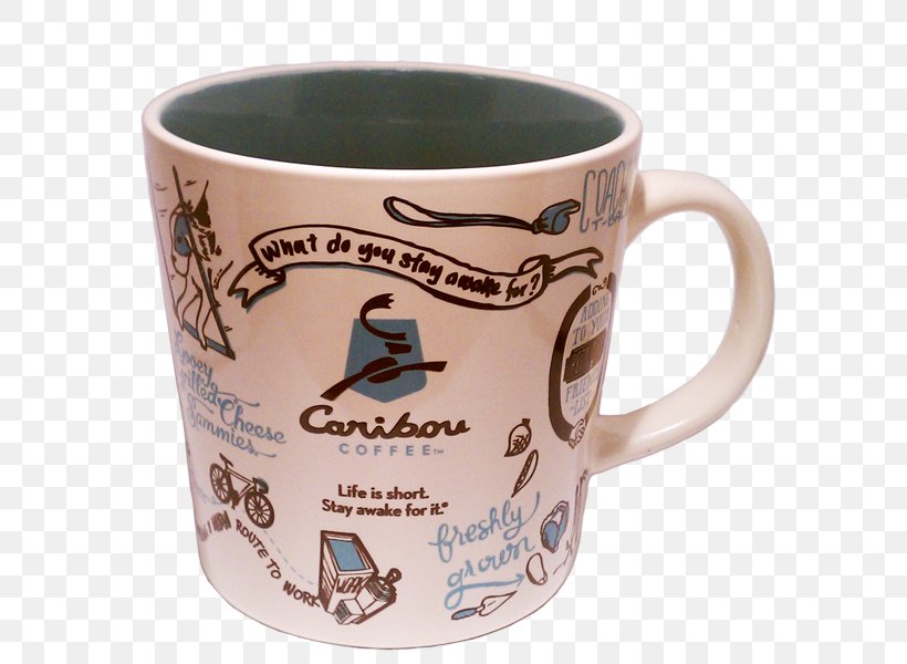 Coffee Cup Ceramic Caribou Coffee Mug, PNG, 600x600px, Coffee Cup, Caribou Coffee, Ceramic, Coffee, Company Download Free