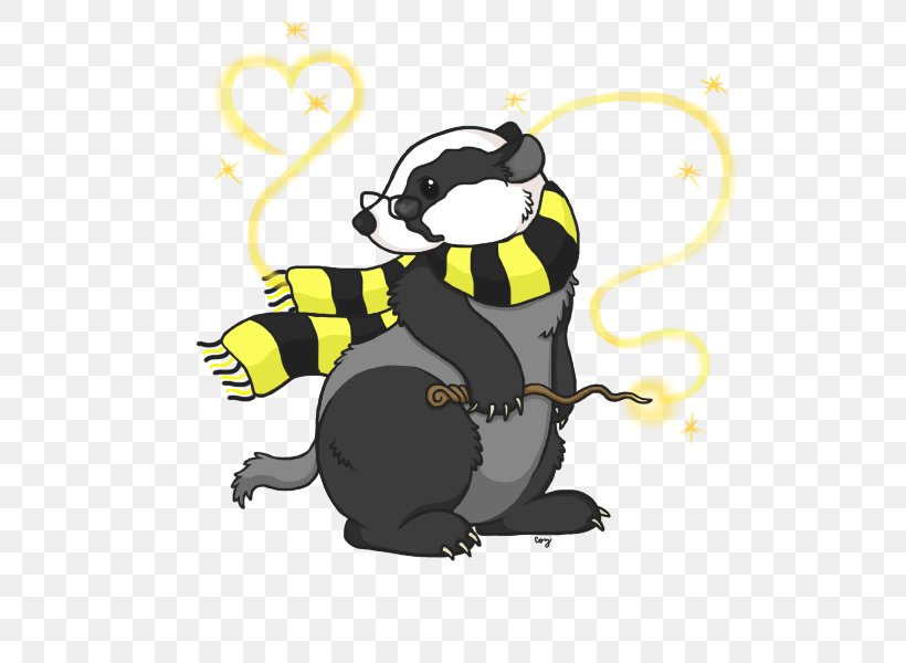 European Badger Honey Badger Helga Hufflepuff Drawing, PNG, 600x600px, European Badger, Badger, Bee, Carnivoran, Cartoon Download Free