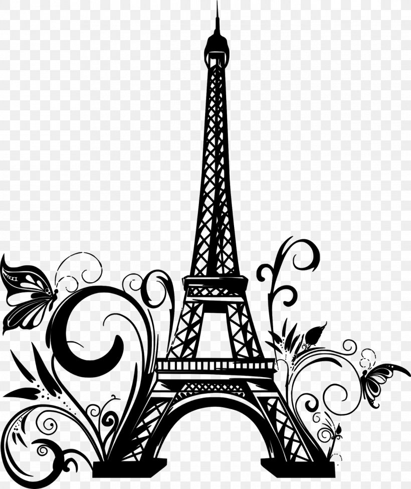 Eiffel Tower Drawing Wall Decal, PNG, 1345x1600px, Eiffel Tower, Black ...