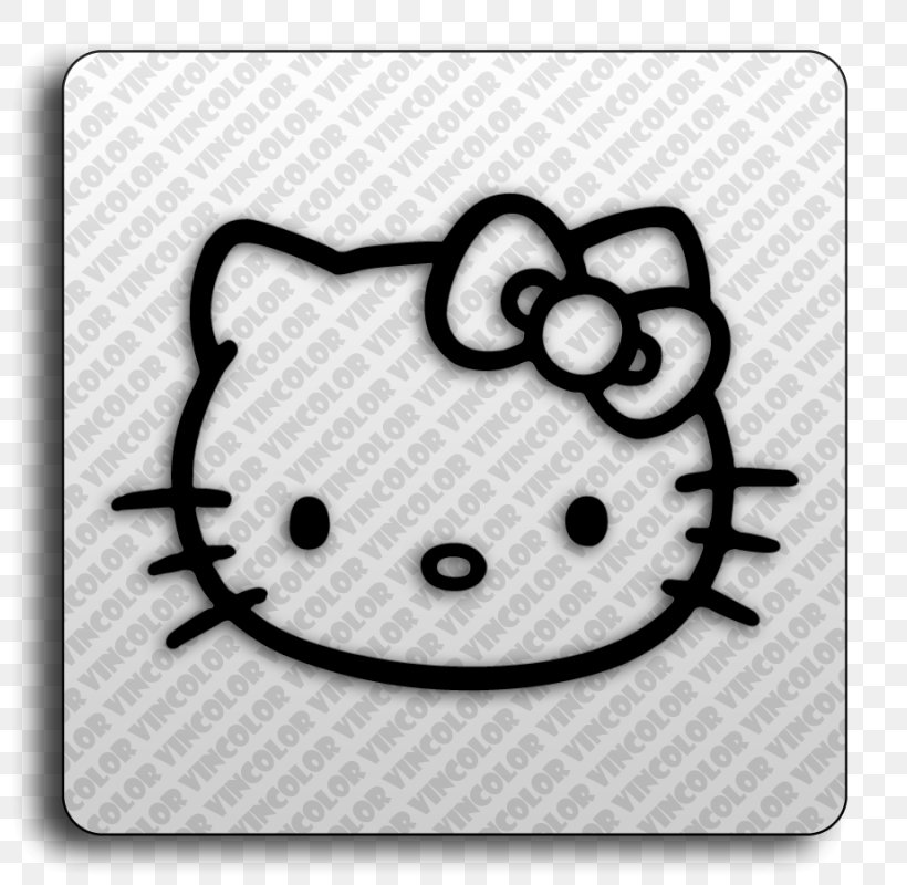 Hello Kitty Decal Sticker Honda Character, PNG, 800x800px, Hello Kitty, Black And White, Character, Coloring Book, Decal Download Free