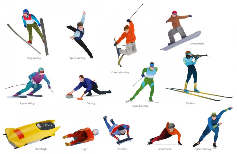 Winter Olympic Games Winter Sport Snowboarding Skiing Clip Art, PNG, 1207x787px, Winter Olympic Games, Alpine Skiing, Area, Bobsleigh, Conceptdraw Pro Download Free