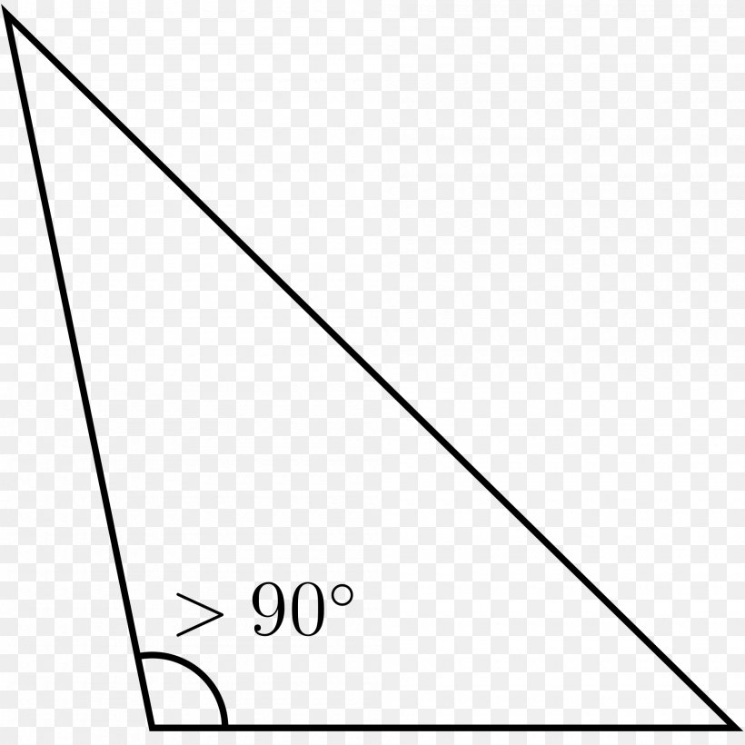 Acute And Obtuse Triangles Internal Angle Equilateral Triangle, PNG, 2000x2000px, Acute And Obtuse Triangles, Angle Obtus, Angolo Piatto, Area, Black Download Free