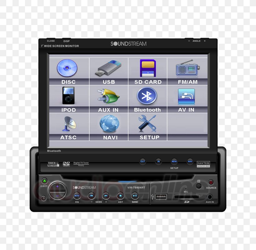DVD Player Soundstream VIR-7830B Vehicle Audio Computer Monitors, PNG, 800x800px, Dvd Player, Audio Receiver, Av Receiver, Computer Monitors, Dvd Download Free