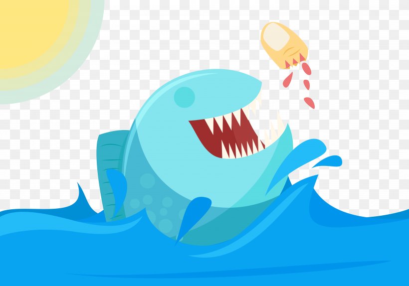 Shark Fish Piranha Illustration, PNG, 5833x4084px, Shark, Aqua, Aquatic Animal, Art, Blue Download Free