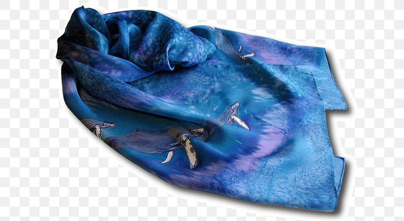Silk Dolphin Scarf, PNG, 640x449px, Silk, Blue, Cobalt Blue, Dolphin, Electric Blue Download Free