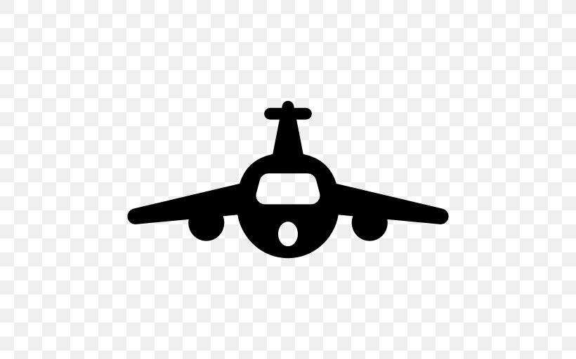 Airplane Aircraft, PNG, 512x512px, Airplane, Aircraft, Black And White, Cargo Aircraft, Helicopter Rotor Download Free