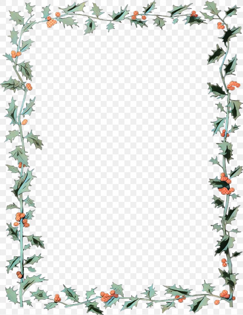 Vintage Retro Frame, PNG, 850x1100px, Pop Art, Borders And Frames, Christmas Day, Common Holly, Holly Download Free